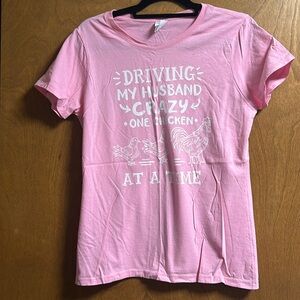 Pink chicken T-shirt size medium